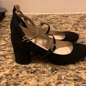 Black Suede Ankle strap Heels